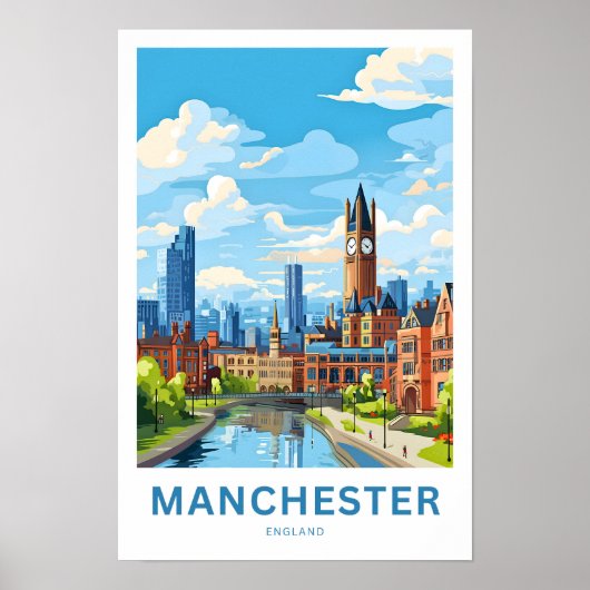 Manchester Engeland Reisprint Poster (Voorkant)