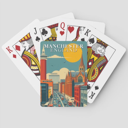 Manchester Engeland Speelkaarten Deck Vintage (Achterkant)