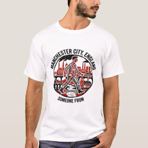 Manchester Engeland Stedelijke Silhouet Wandelen T-shirt