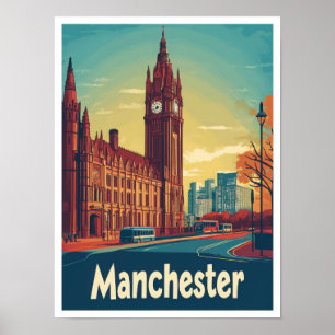 Manchester Engeland Verenigd Koninkrijk Vintage Tr Poster