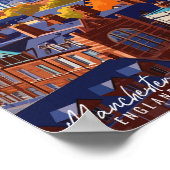 Manchester Engeland vintage reisillustratie Poster (Hoek)