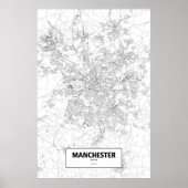 Manchester, Engeland (zwart op wit) Poster (Voorkant)