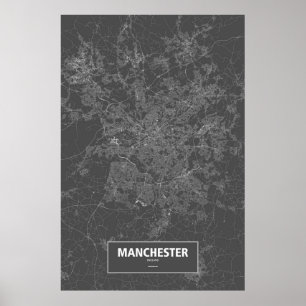 Manchester, Engeland (zwart wit) Poster