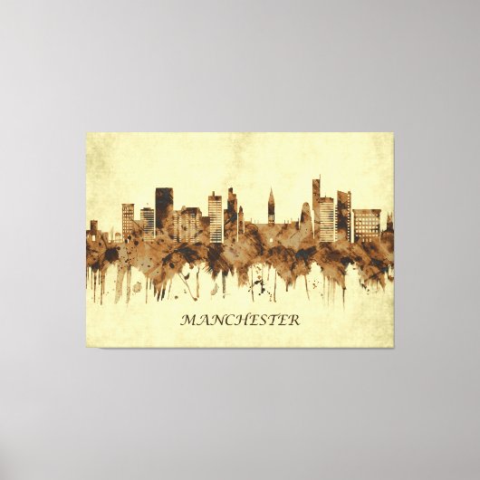 Manchester England Cityscape Canvas Afdruk (Voorkant)