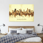Manchester England Cityscape Canvas Afdruk (Insitu (Slaapkamer))