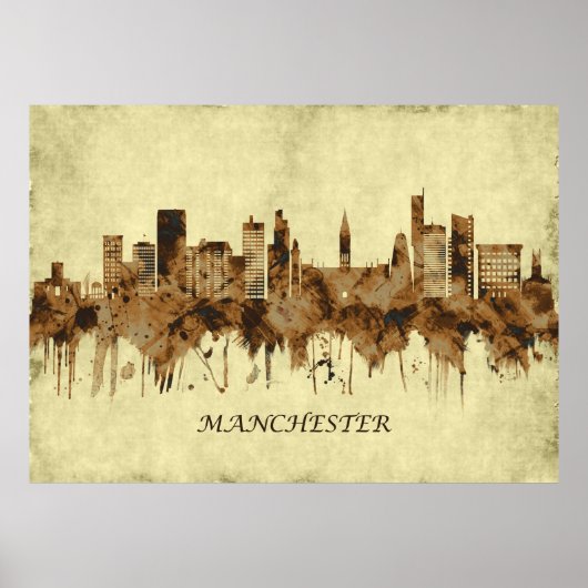 Manchester England Cityscape Poster (Voorkant)