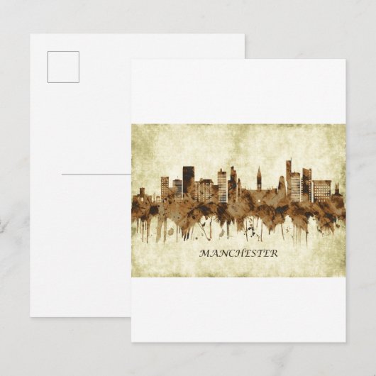 Manchester England Cityscape Uitnodiging Briefkaart (Voorkant / Achterkant)