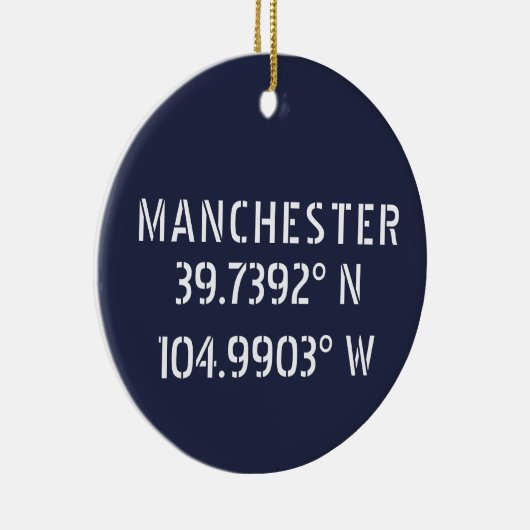 Manchester England Latitude Longitude Keramisch Ornament (Rechts)