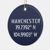 Manchester England Latitude Longitude Keramisch Ornament (Links)