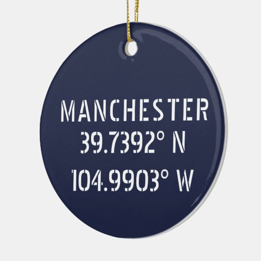 Manchester England Latitude Longitude Keramisch Ornament (Links)