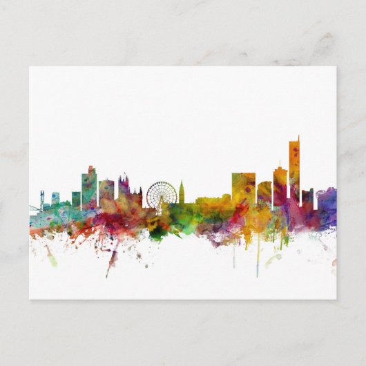 Manchester England Skyline Briefkaart (Voorkant)