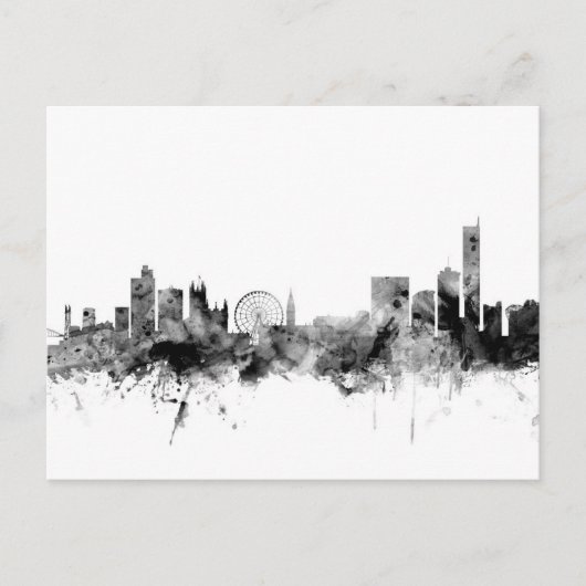 Manchester England Skyline Briefkaart (Voorkant)