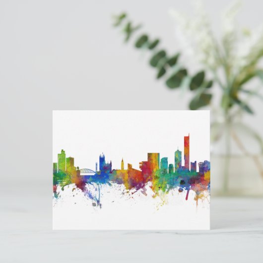 Manchester England Skyline Briefkaart (Staand voorkant)