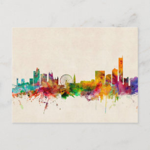 Manchester England Skyline Cityscape Briefkaart