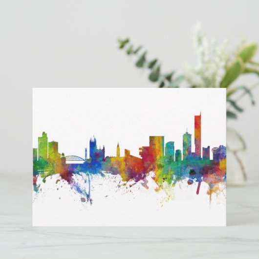 Manchester England Skyline Kaart (Staand voorkant)