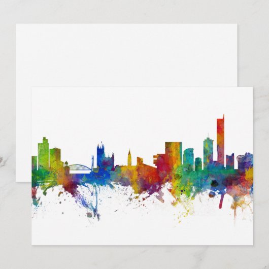 Manchester England Skyline Kaart (Voorkant / Achterkant)