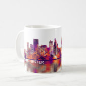 Manchester England Skyline Koffiemok (Voorkant links)