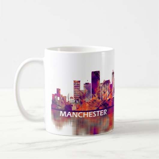 Manchester England Skyline Koffiemok (Links)