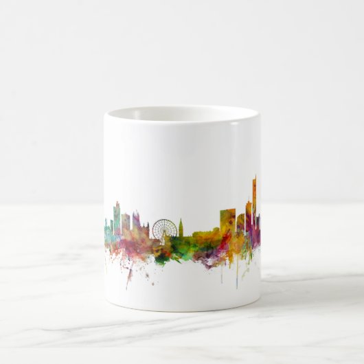 Manchester England Skyline Koffiemok (Center)