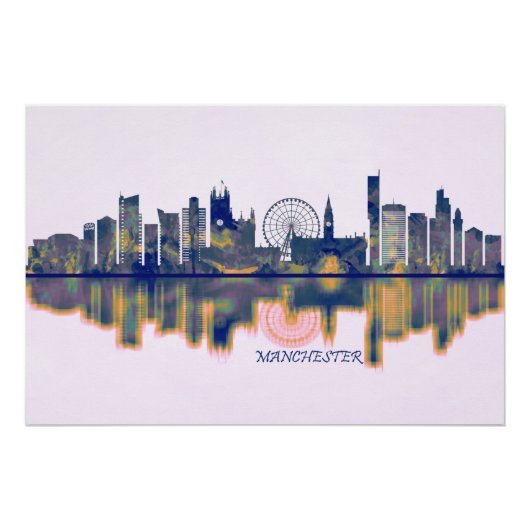 Manchester England Skyline Perfect Poster (Voorkant)