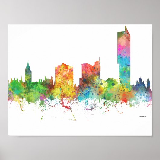 MANCHESTER ENGLAND SKYLINE POSTER (Voorkant)