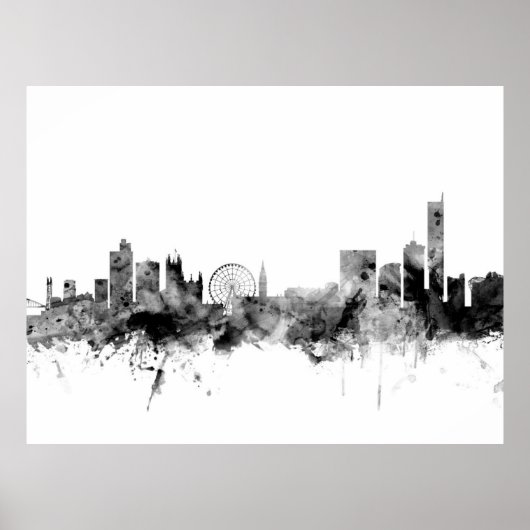 Manchester England Skyline Poster (Voorkant)