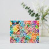 Manchester England Street City Map Briefkaart (Staand voorkant)