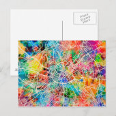 Manchester England Street City Map Briefkaart (Voorkant / Achterkant)