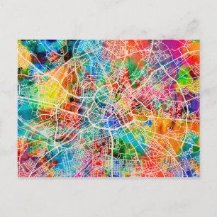 Manchester England Street City Map Briefkaart