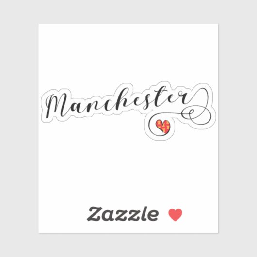 Manchester Heart Flag Sticker (Vel)