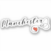 Manchester Heart Flag Sticker (Voorkant)