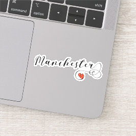 Manchester Heart Flag Sticker