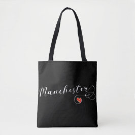 Manchester Heart Grocery Bag, Engeland Tote Bag
