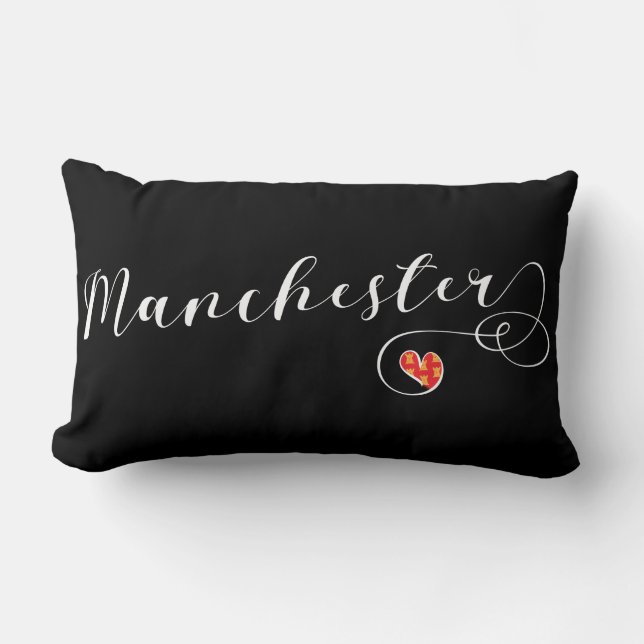 Manchester Heart Sierkussen, Engeland Kussen (Voorkant)