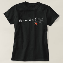 Manchester Heart Tee Shirt, Engeland T-shirt
