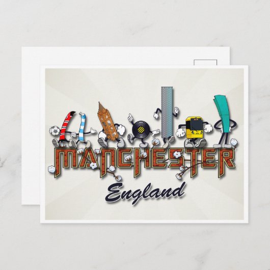 Manchester karakters briefkaart (Voorkant / Achterkant)