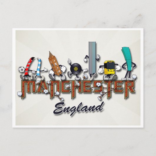 Manchester karakters briefkaart (Voorkant)