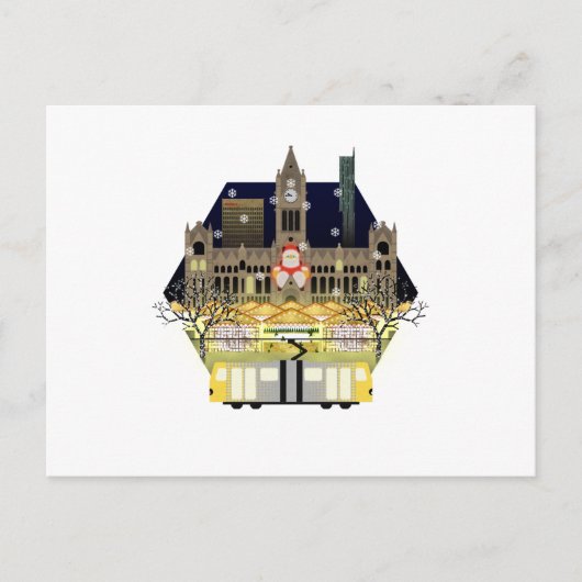 Manchester kerstmarkten feestdagenkaart (Voorkant)