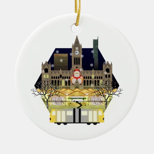 Manchester kerstmarkten keramisch ornament (Voorkant)