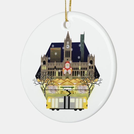 Manchester kerstmarkten keramisch ornament (Links)