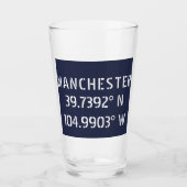 Manchester Latitude Longitude Glas (Voorkant)