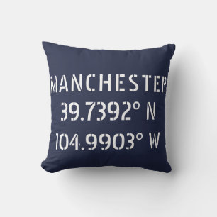 Manchester Latitude Longitude Kussen