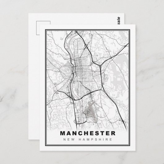 Manchester Map Briefkaart (Voorkant / Achterkant)