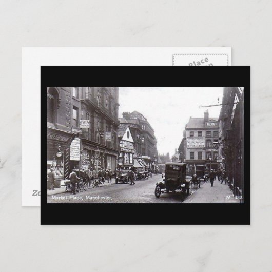 Manchester, Marktplaats Briefkaart (Voorkant / Achterkant)