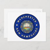 Manchester New Hampshire Briefkaart (Voorkant / Achterkant)