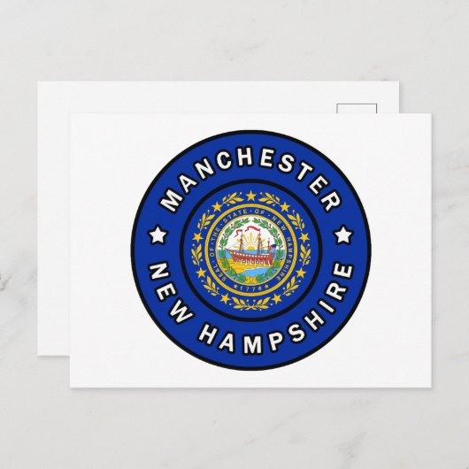 Manchester New Hampshire Briefkaart (Voorkant / Achterkant)