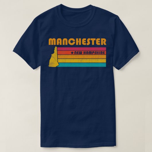 Manchester New Hampshire  Distress Souven T-shirt (Design voorkant)