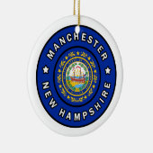 Manchester New Hampshire Keramisch Ornament (Rechts)