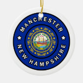 Manchester New Hampshire Keramisch Ornament (Voorkant)