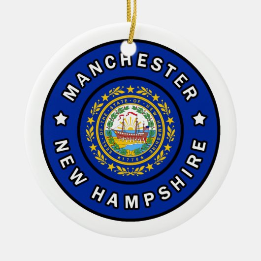 Manchester New Hampshire Keramisch Ornament (Voorkant)